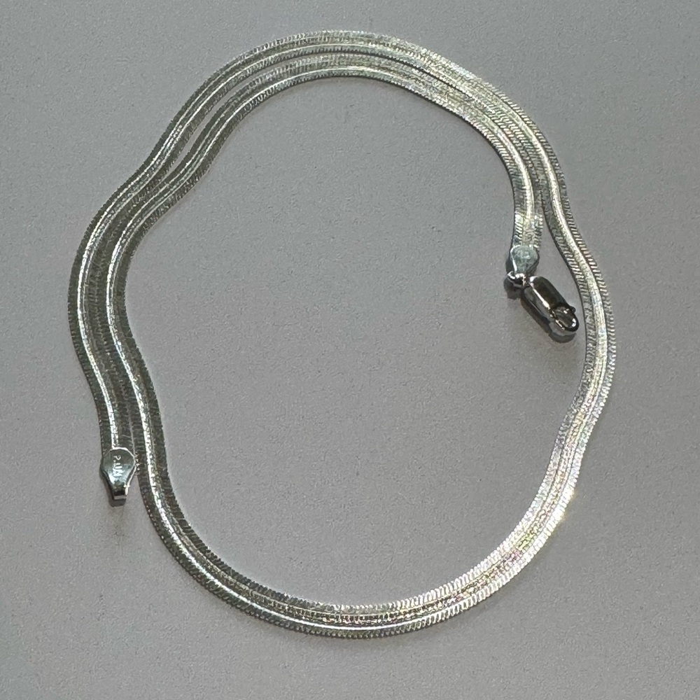 20” Diamond-Cut Herringbone Chain | 925 Stamped | 14K White Gold Vermeil | SALE!